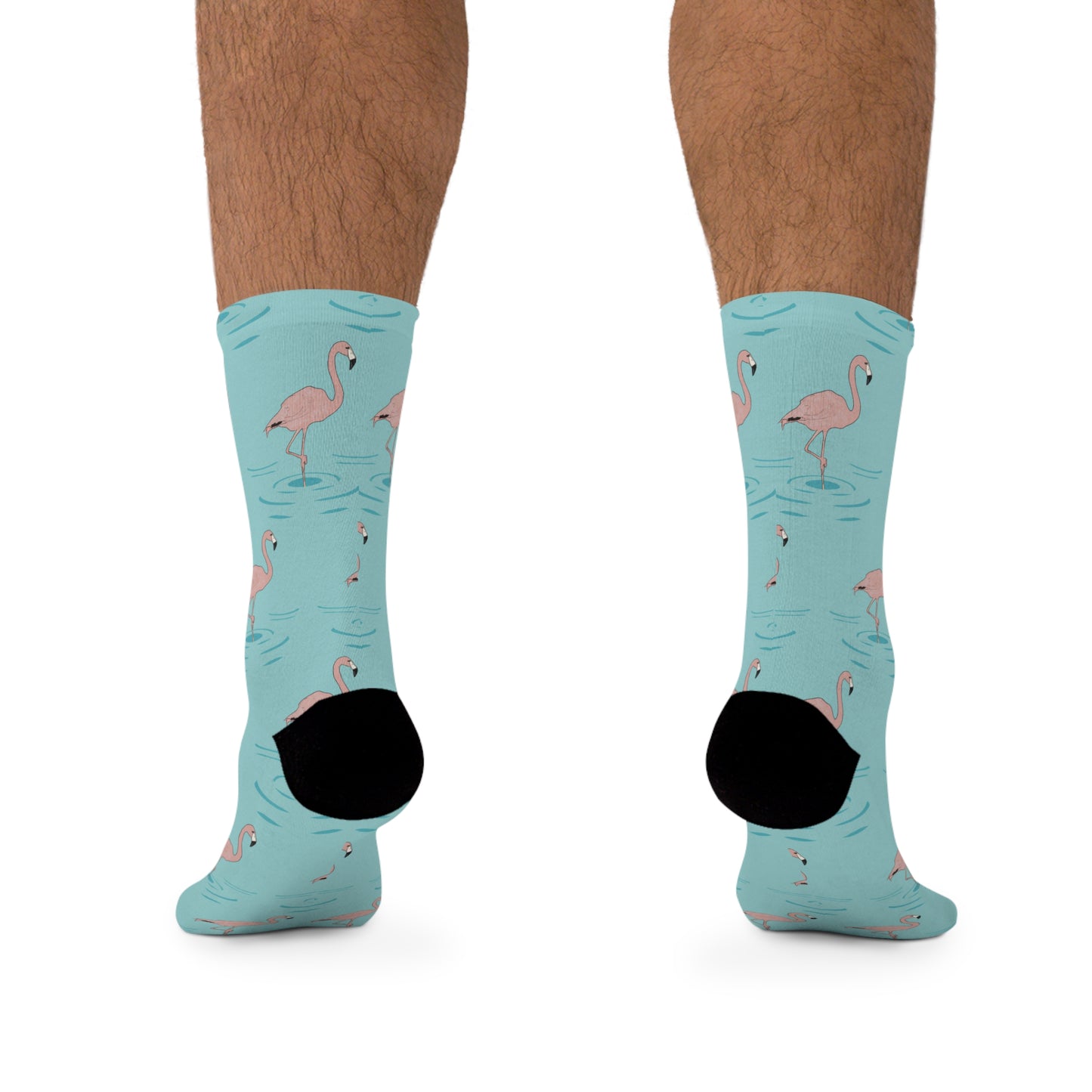Pastel Blue Flamingo Socks