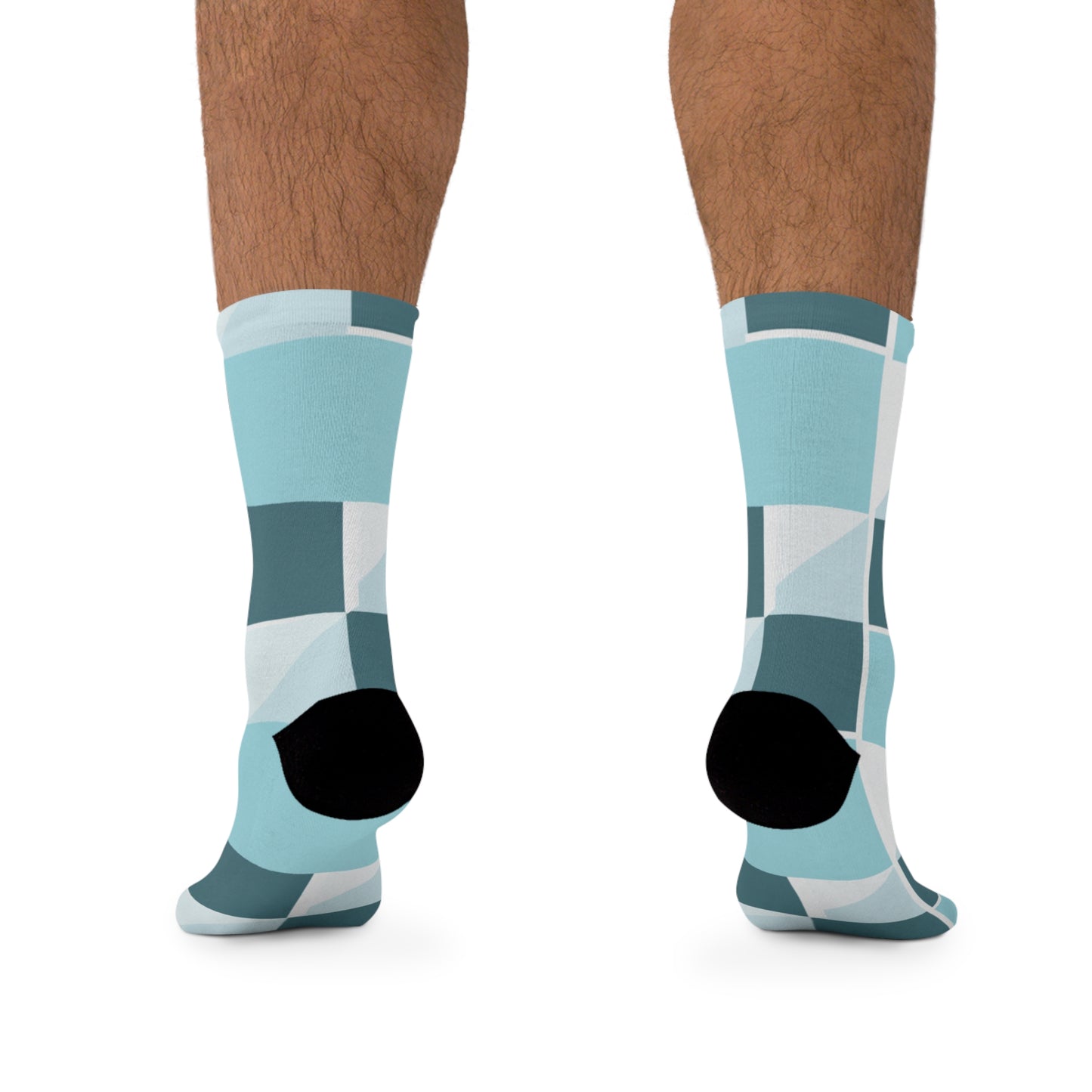Argyle Blue Box Pattern Socks