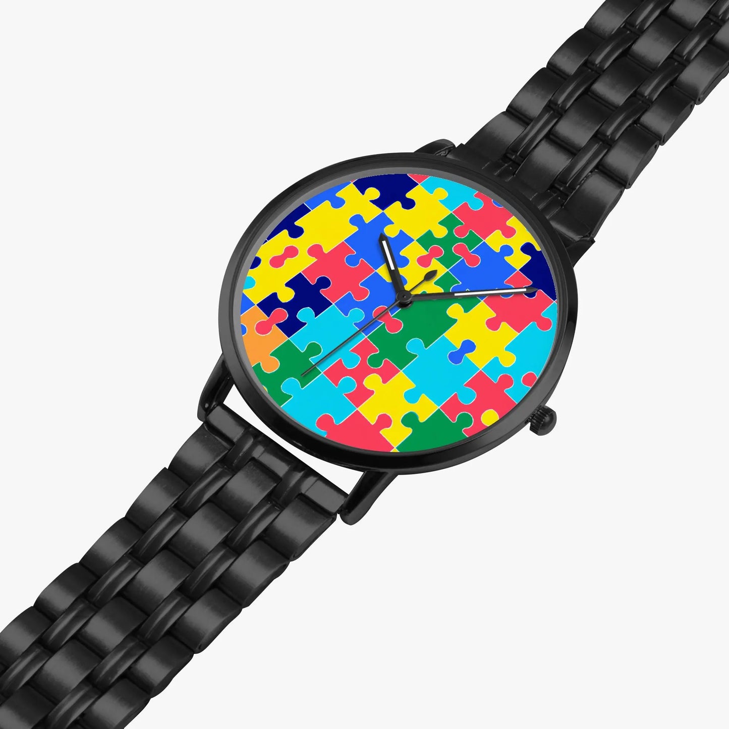 Stainless Steel Puzzle Piece Watch 42 mm
