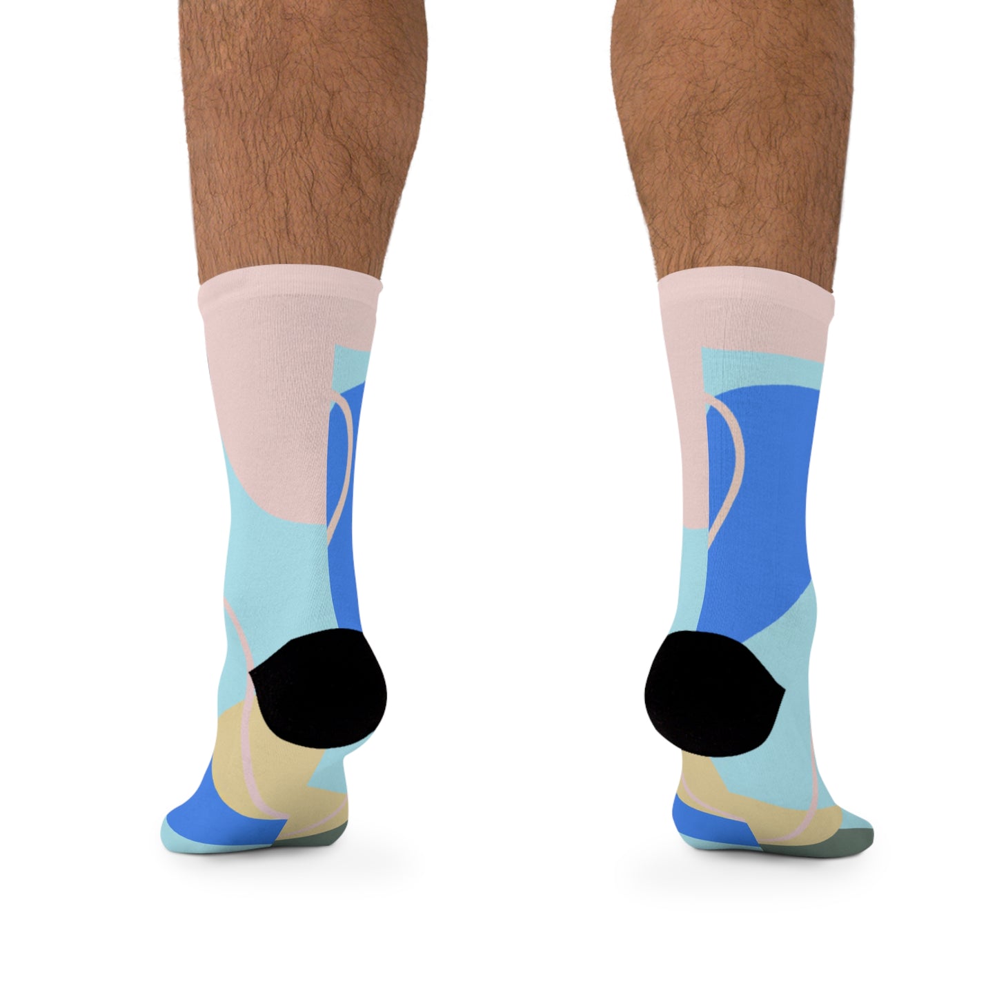 Blue Abstract Socks, Fun Socks, Recycled Poly Socks