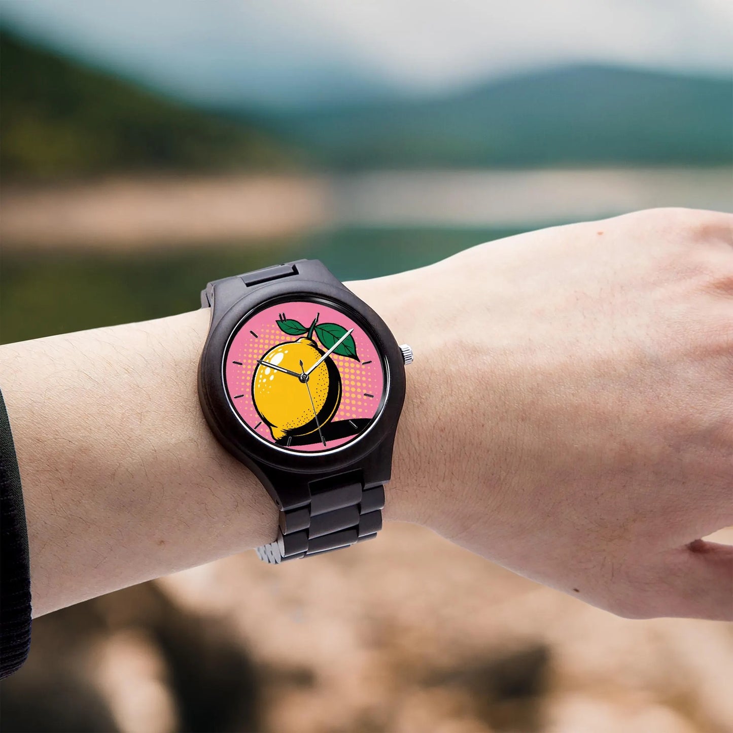 Wooden Lemon Pop Art Watch 45 mm