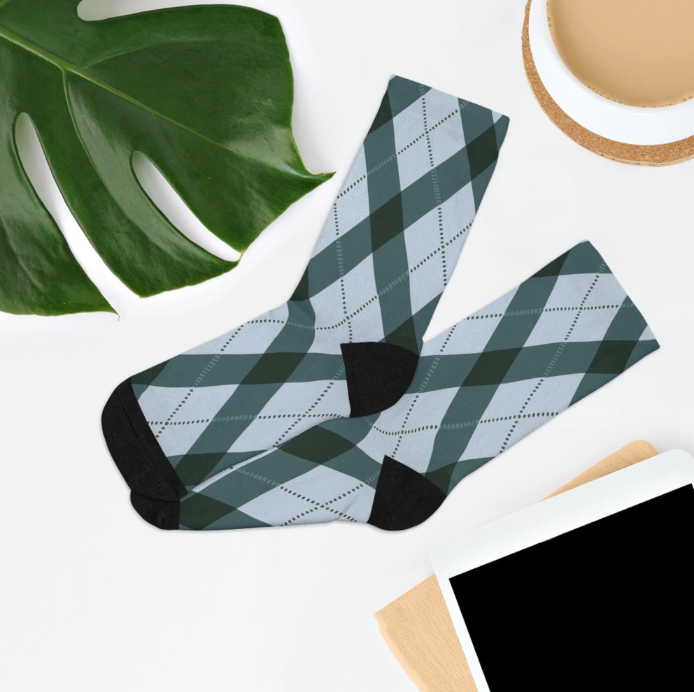 Classic Argyle Socks: Blue