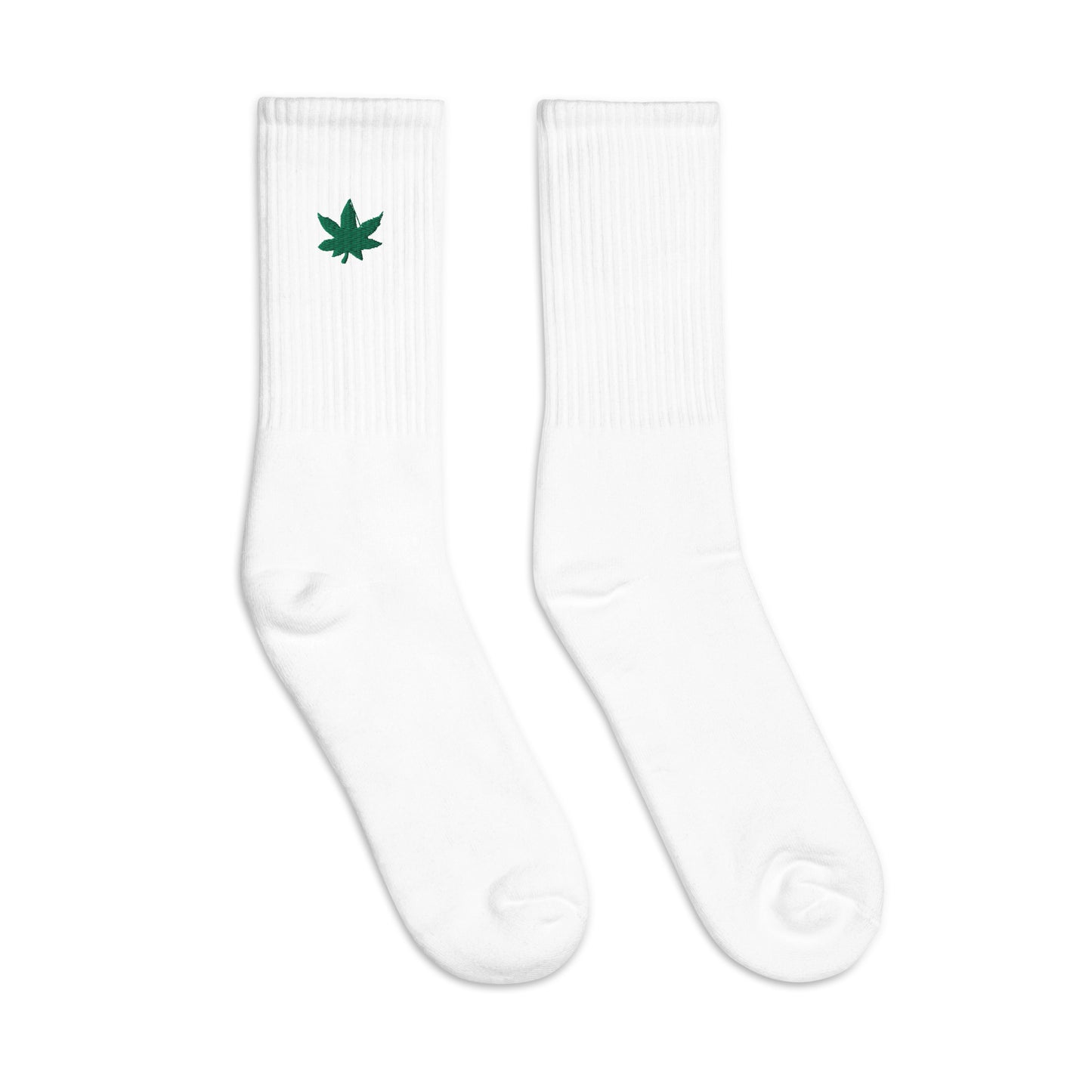 Weed Leaf Embroidered Socks