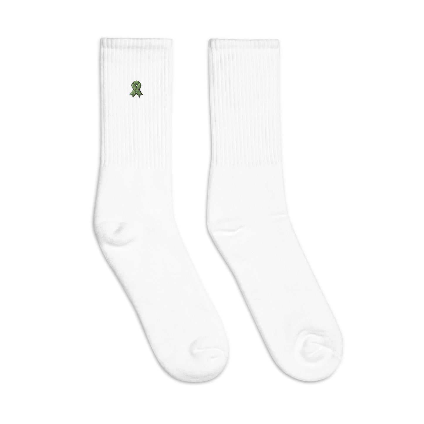 Green Ribbon Custom Personalized Embroidered Socks