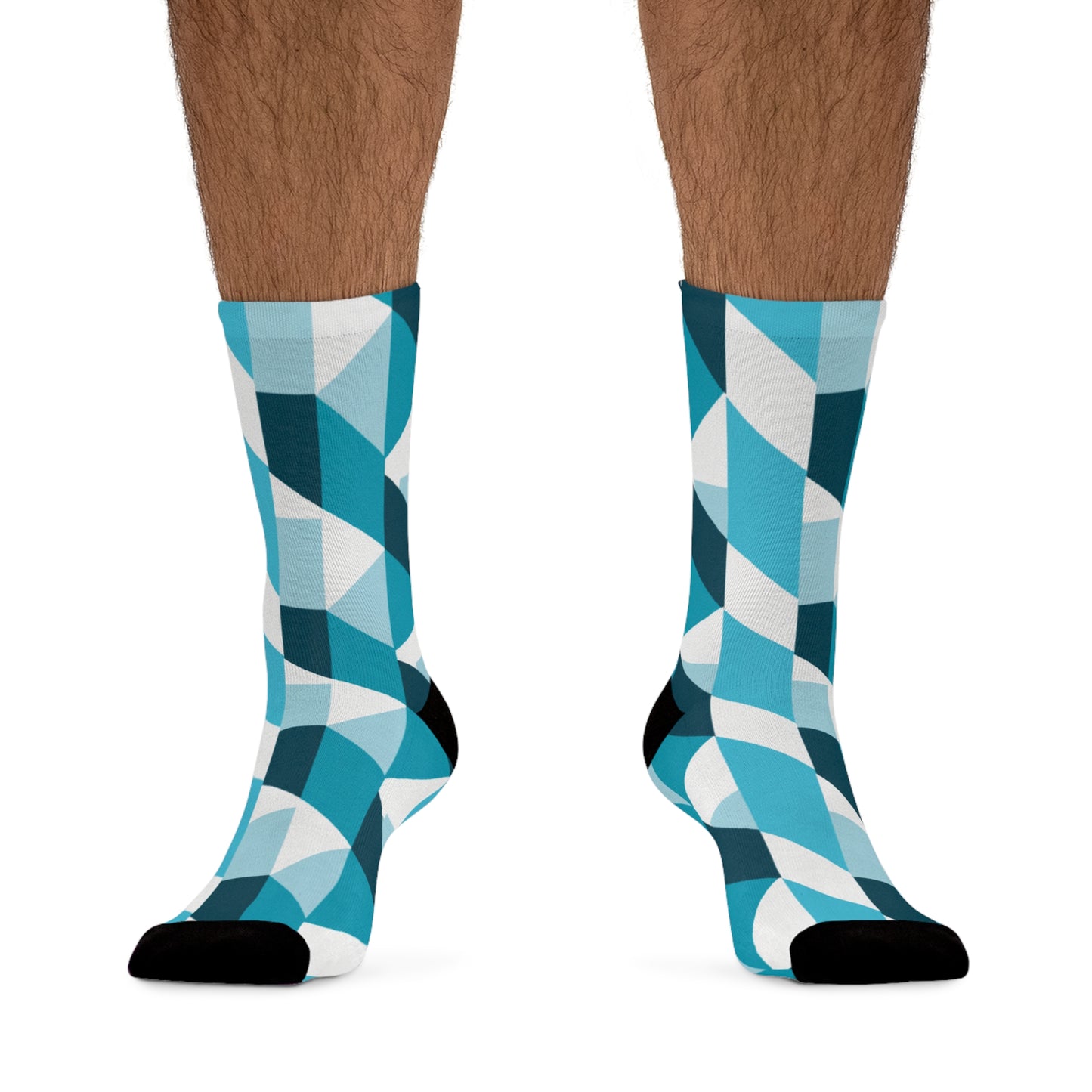 Geometric Argyle Blue Socks