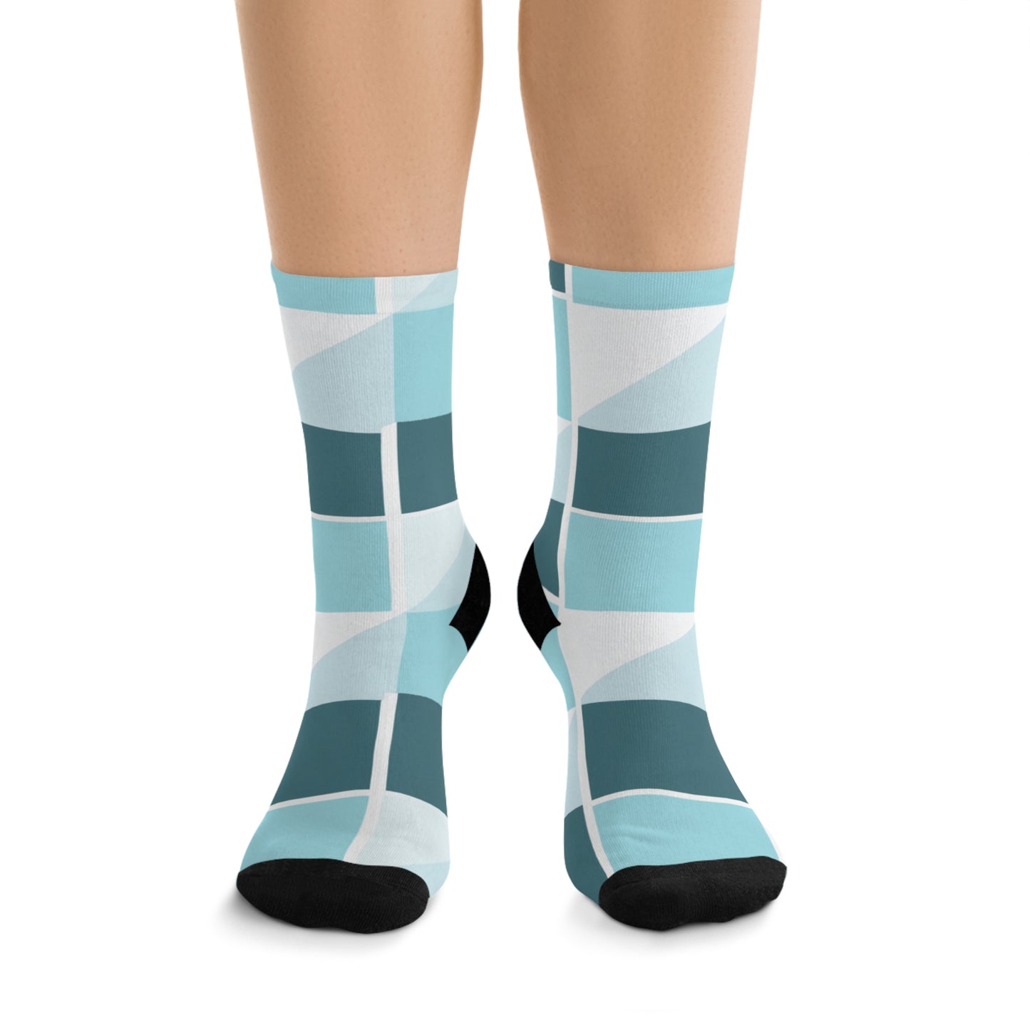 Argyle Blue Box Pattern Socks