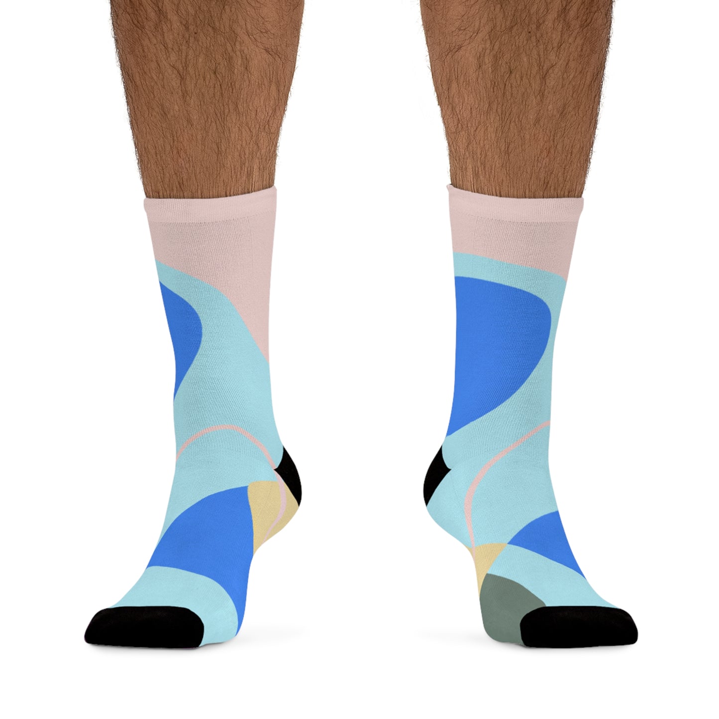 Blue Abstract Socks, Fun Socks, Recycled Poly Socks