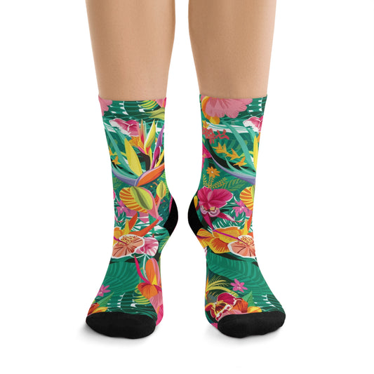 Floral Pattern, Crew Socks, Novelty Socks, Funny Socks, Fun Socks, Custom Socks, Patterns, Gift, crew socks, compression socks, socks knit
