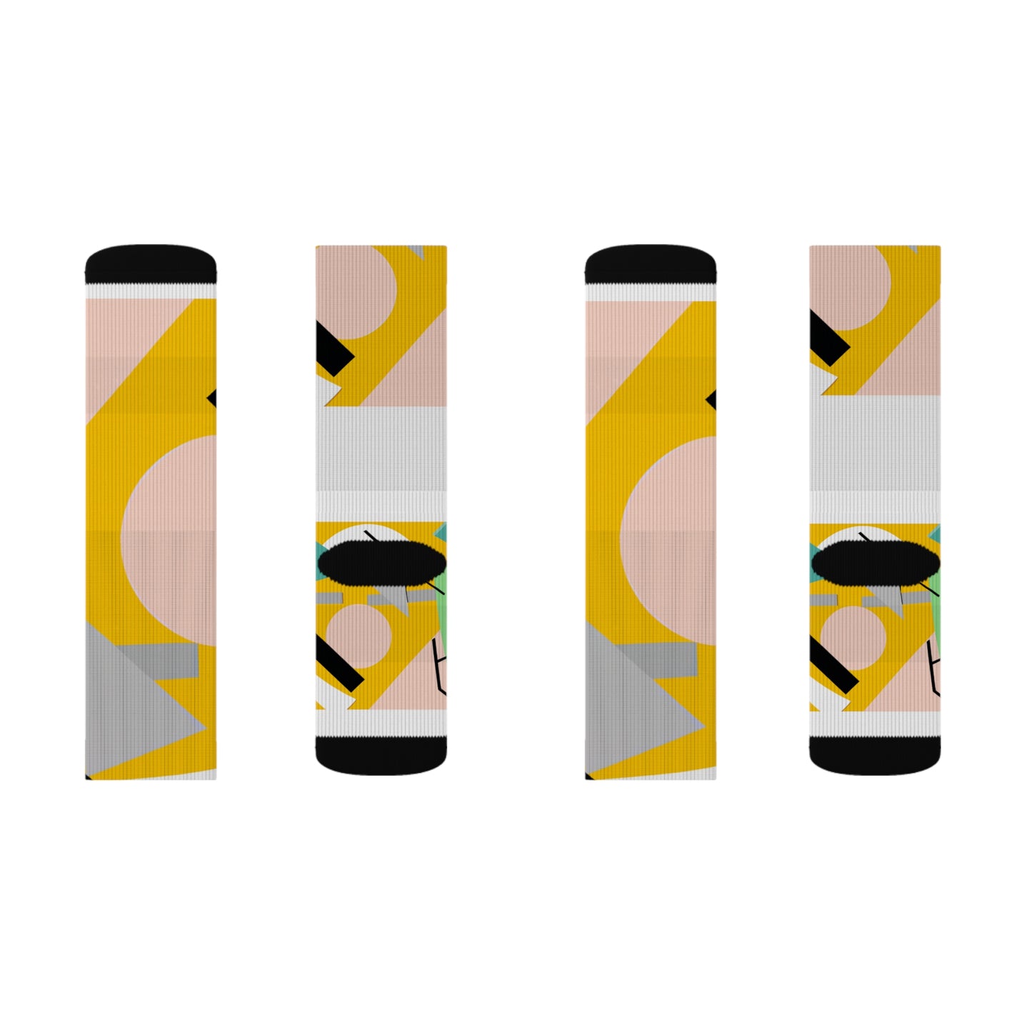 Classic Argyle Geometry Socks: Yellow