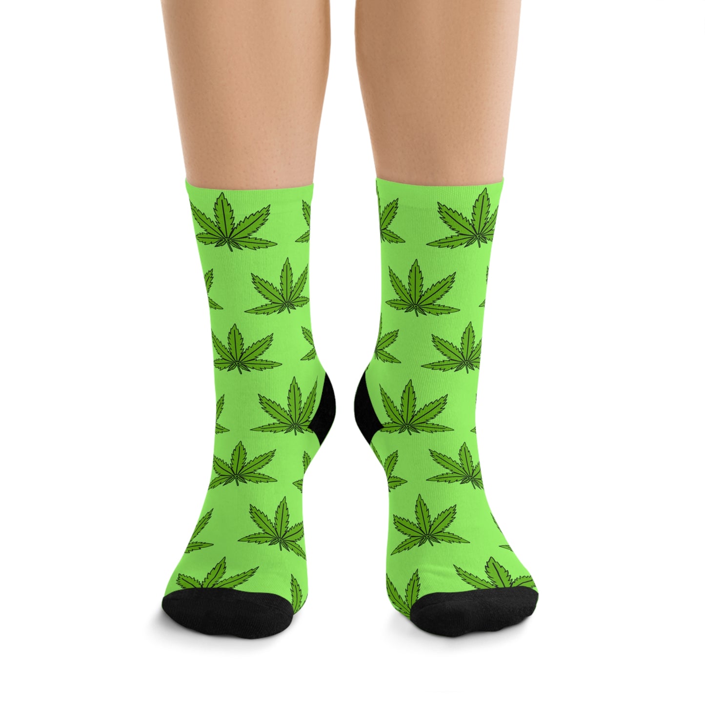 Weed Leaf Pattern Socks