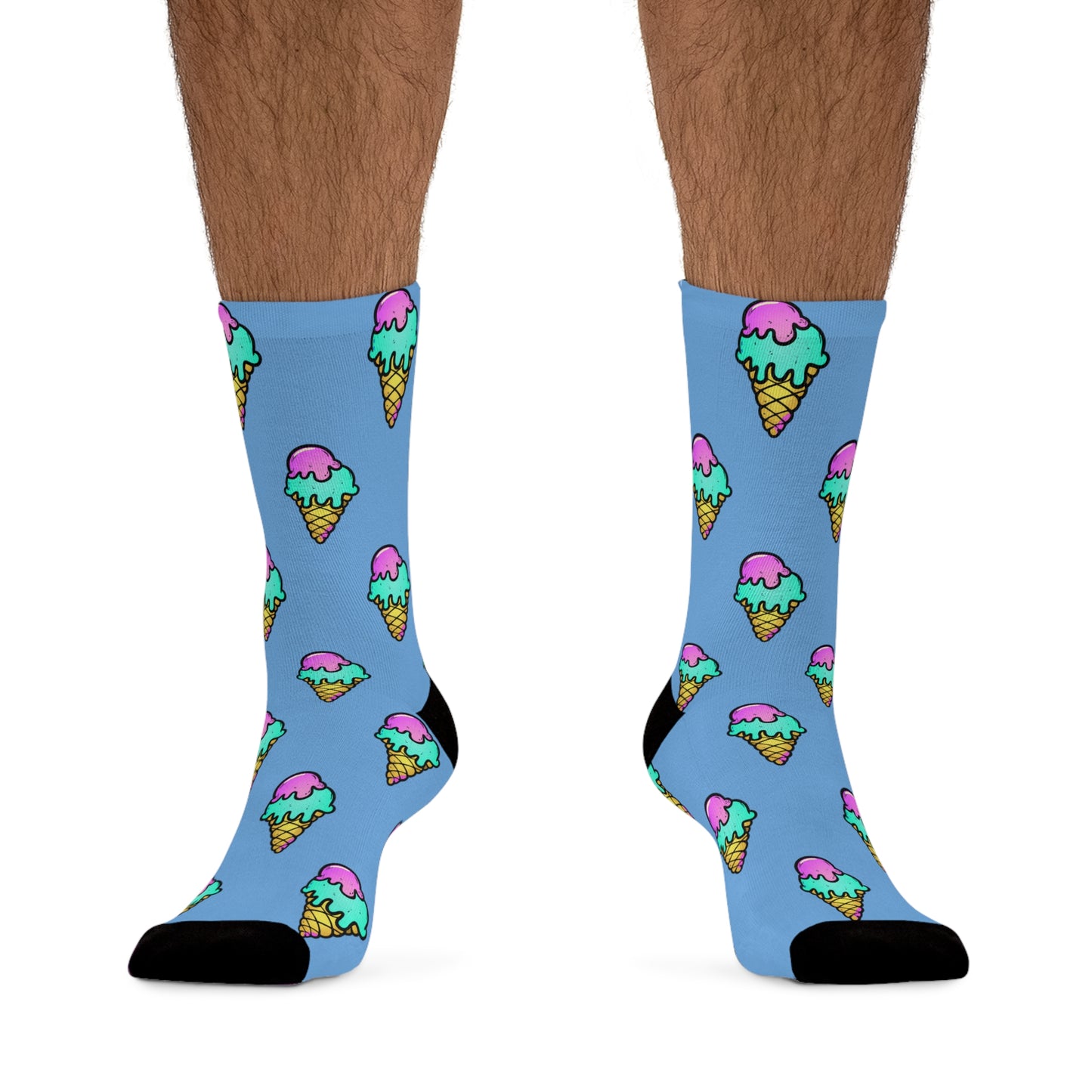Neon Ice Cream Cone Pattern Socks