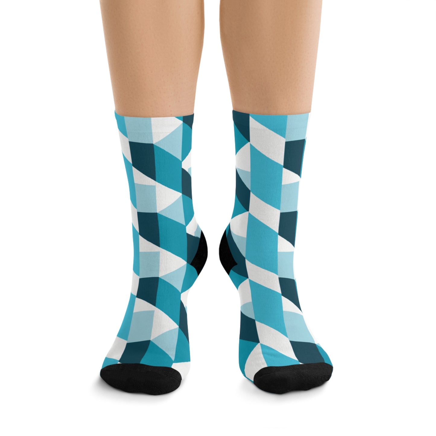 Geometric Argyle Blue Socks