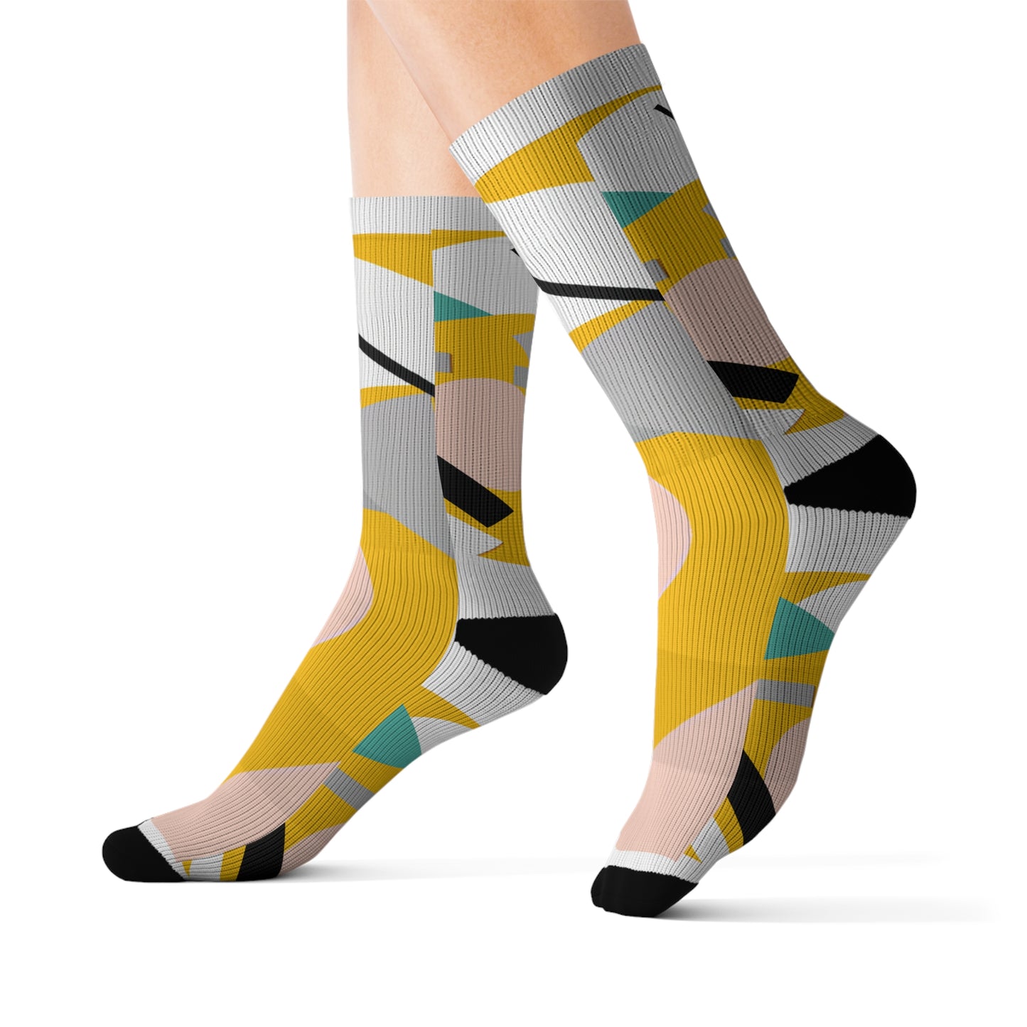 Classic Argyle Geometry Socks: Yellow