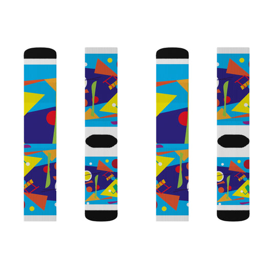 Classic Argyle Geometry Socks: Multicolored