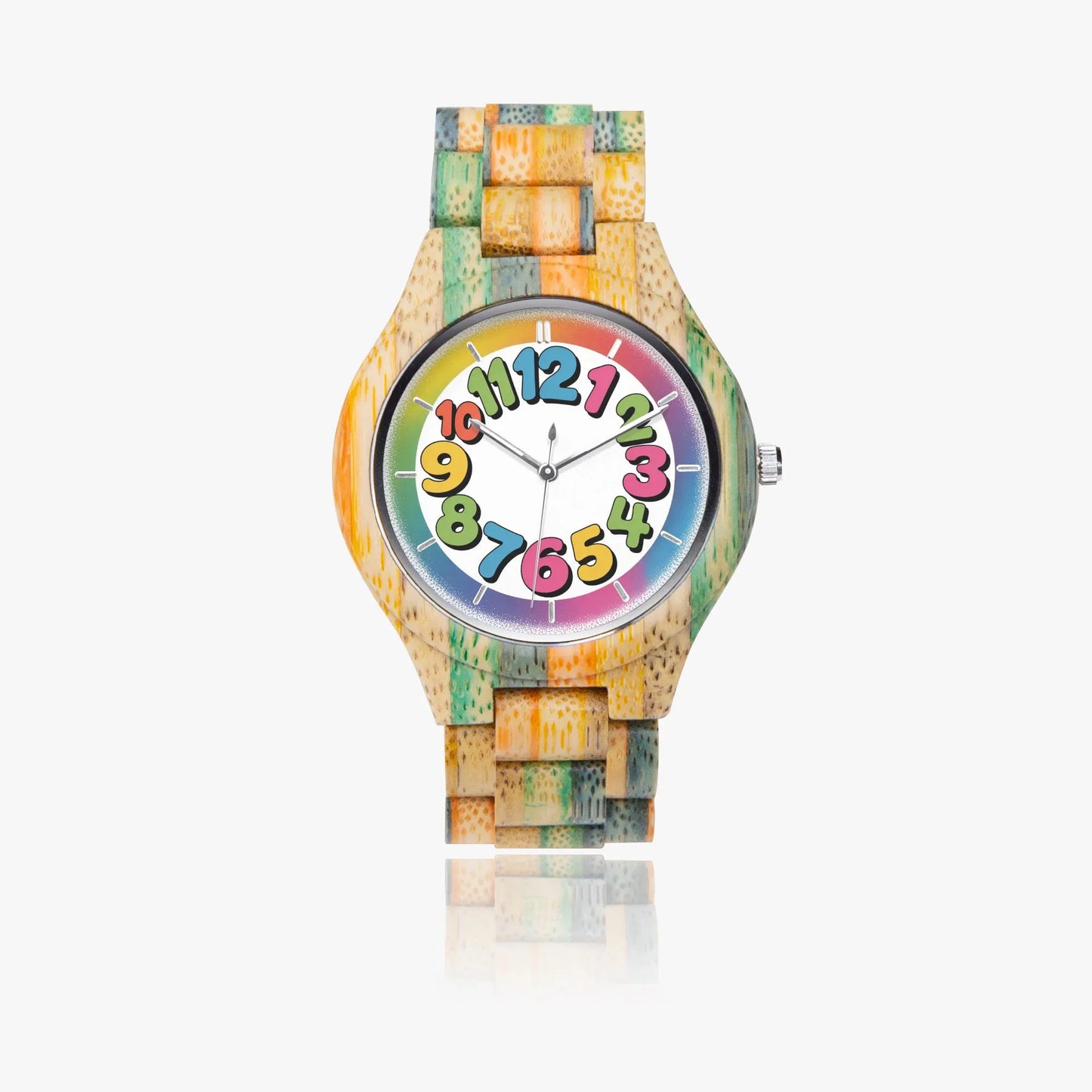 Wooden Cartoon Number Face Watch 45 mm