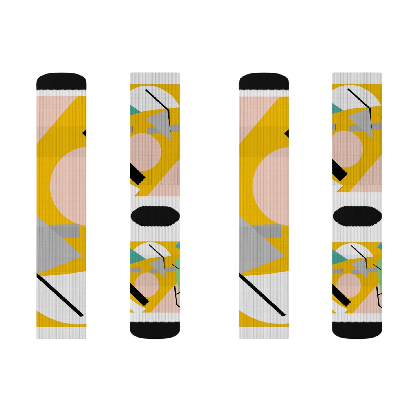 Classic Argyle Geometry Socks: Yellow