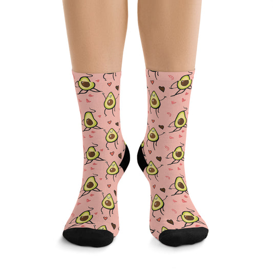 Pink Dancing Avocado Socks