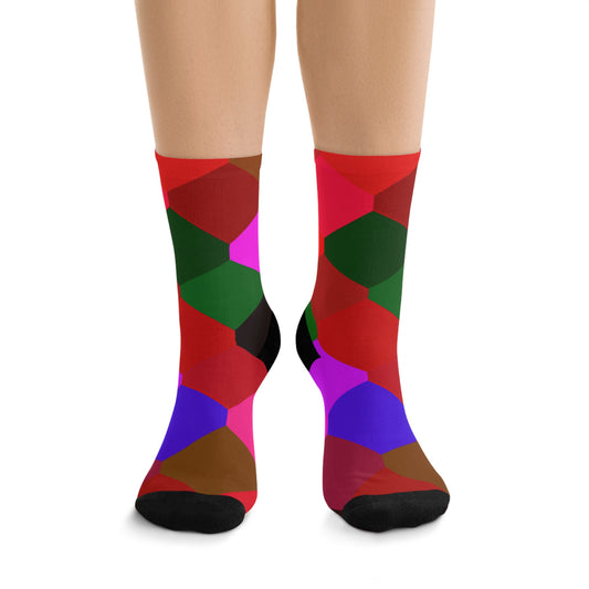 Argyle Abstract Red Socks