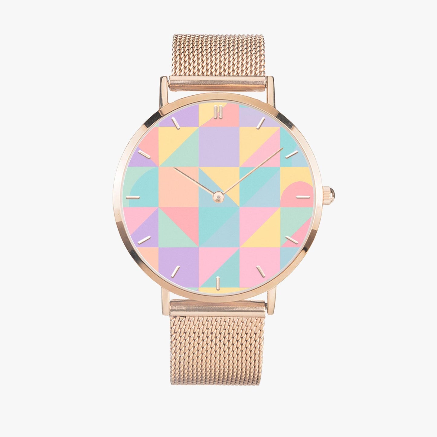 Stainless Steel Pastel Geometric Watch