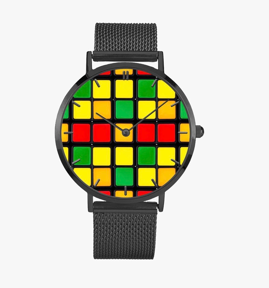 Stainless Steel Rubik’s Cube Watch