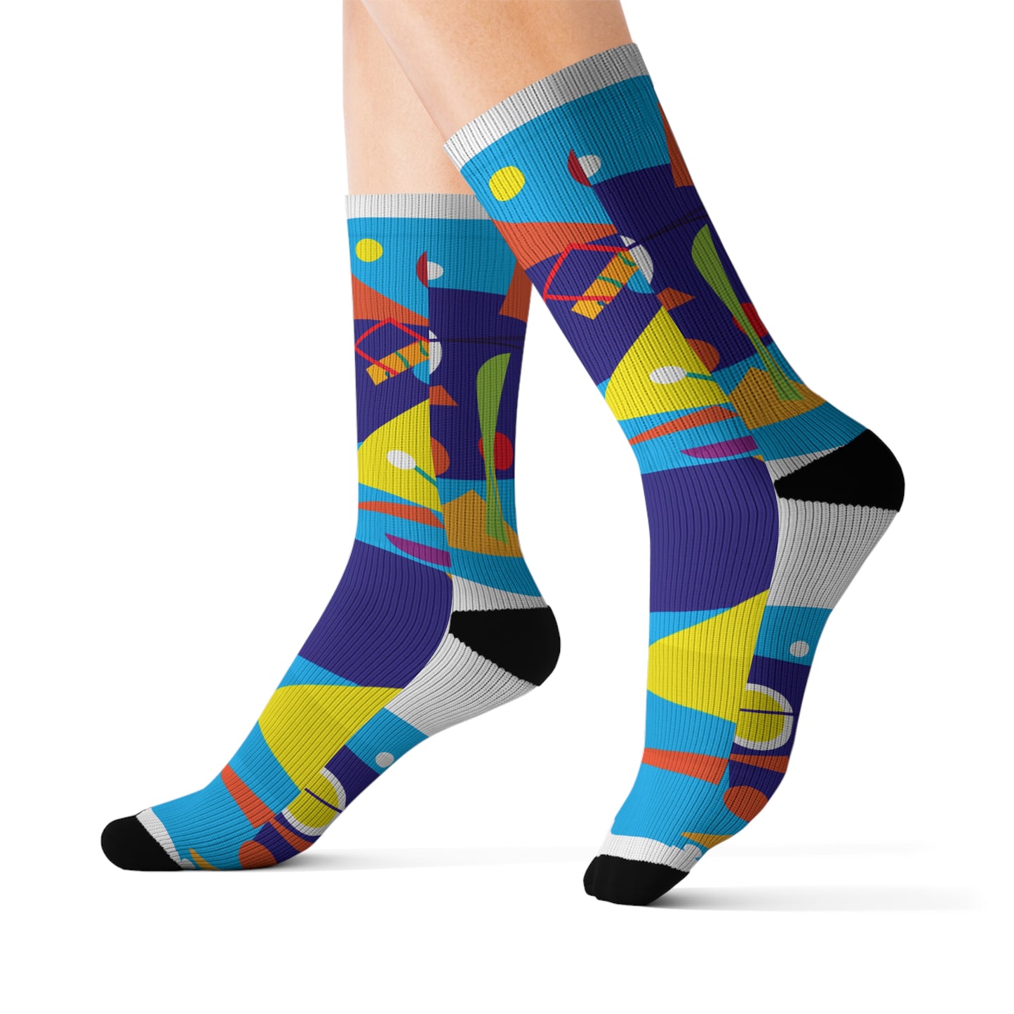Classic Argyle Geometry Socks: Multicolored