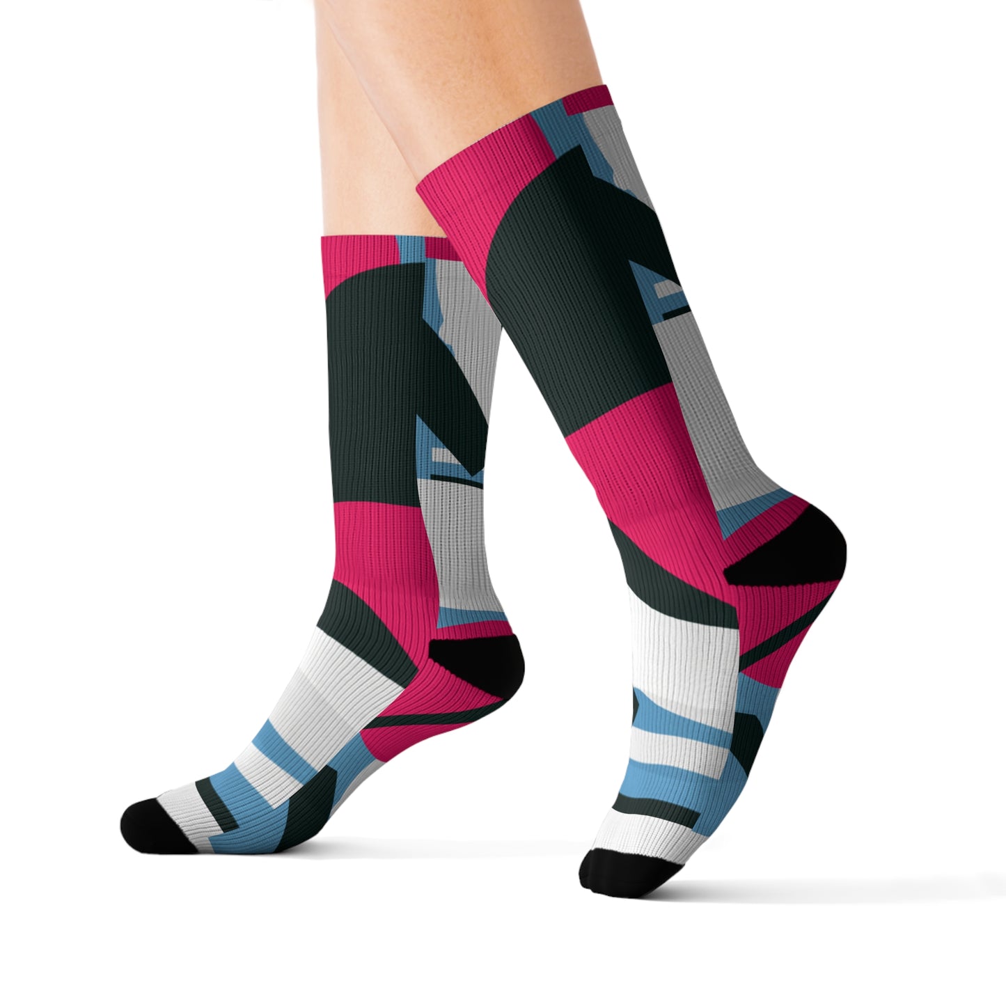 Classic Argyle Geometry Sock: Blue