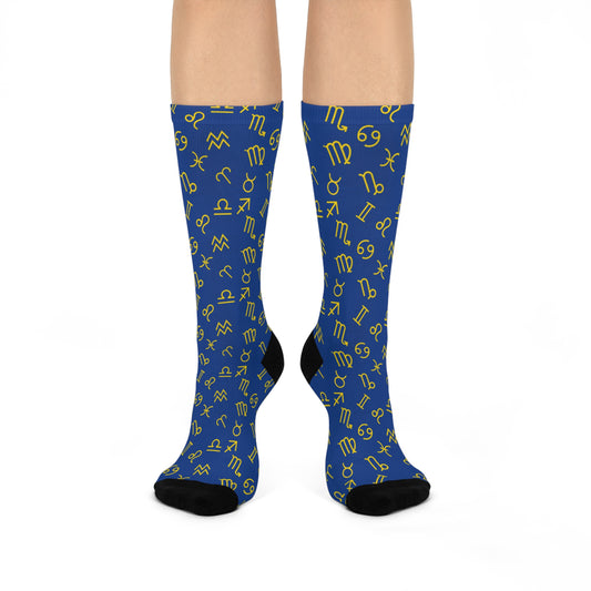 Custom Zodiac Sign Socks, Novelty Crew socks, Compression socks, Handmade socks, Crazy socks, Fun gift for him, Personalized socks