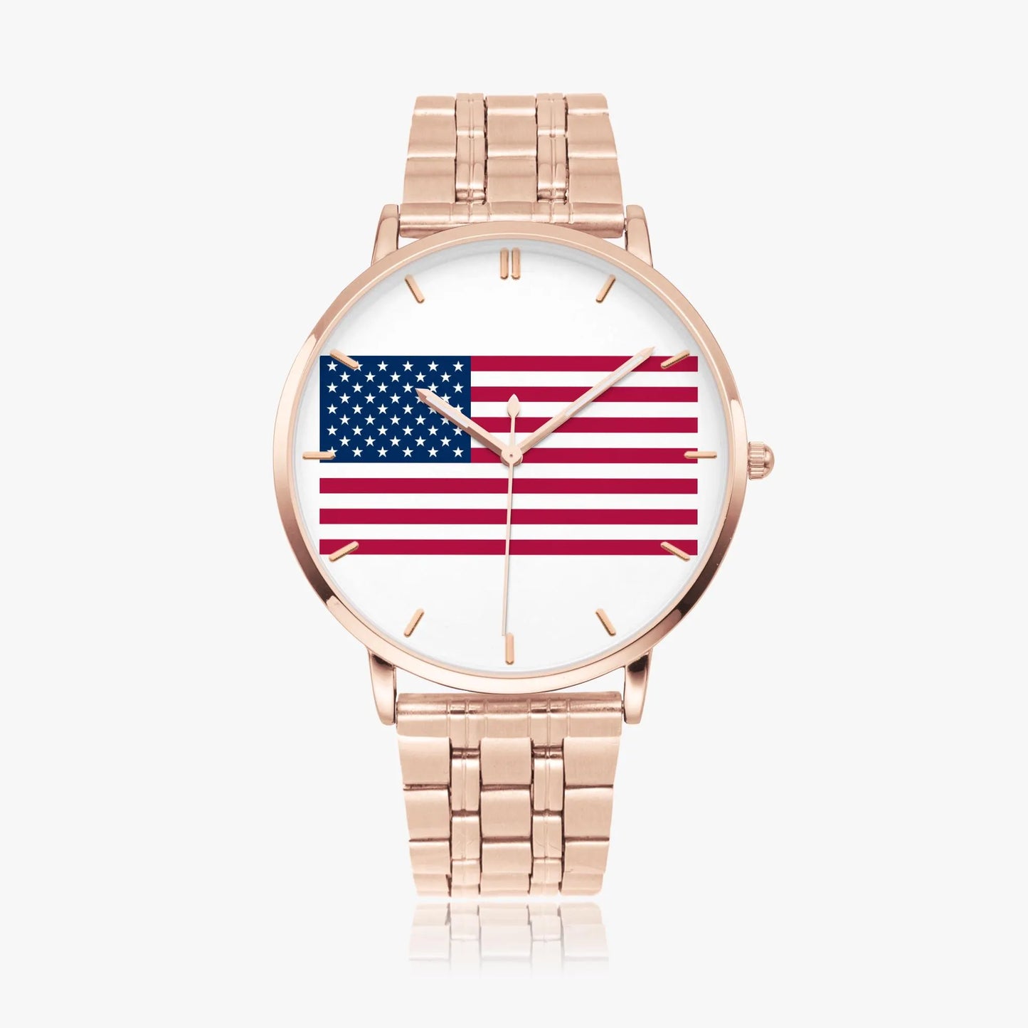 Stainless Steel American Flag Watch 42 mm