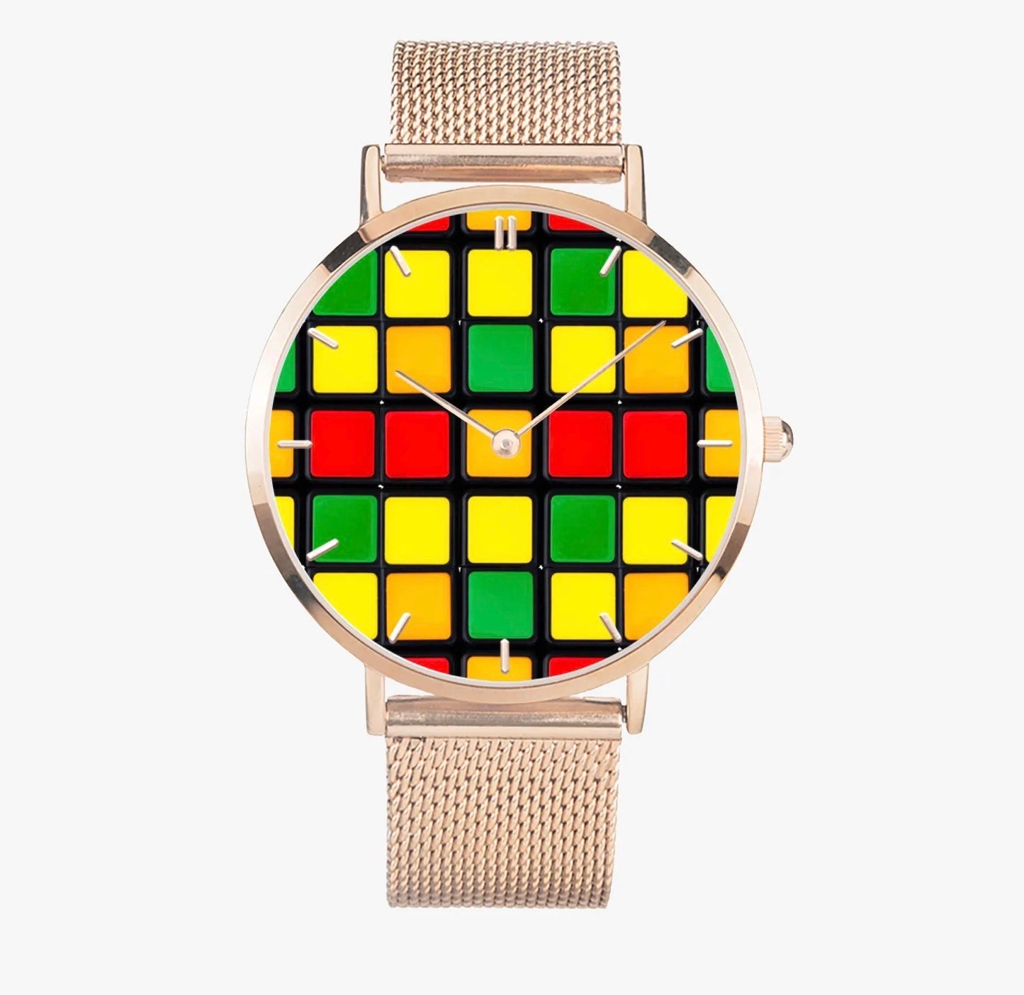 Stainless Steel Rubik’s Cube Watch