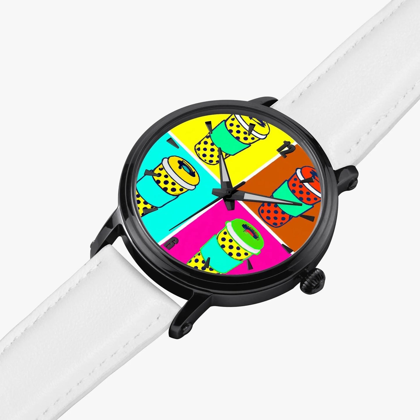 Leather Band Stainless Steel Automatic Watch 46 mm