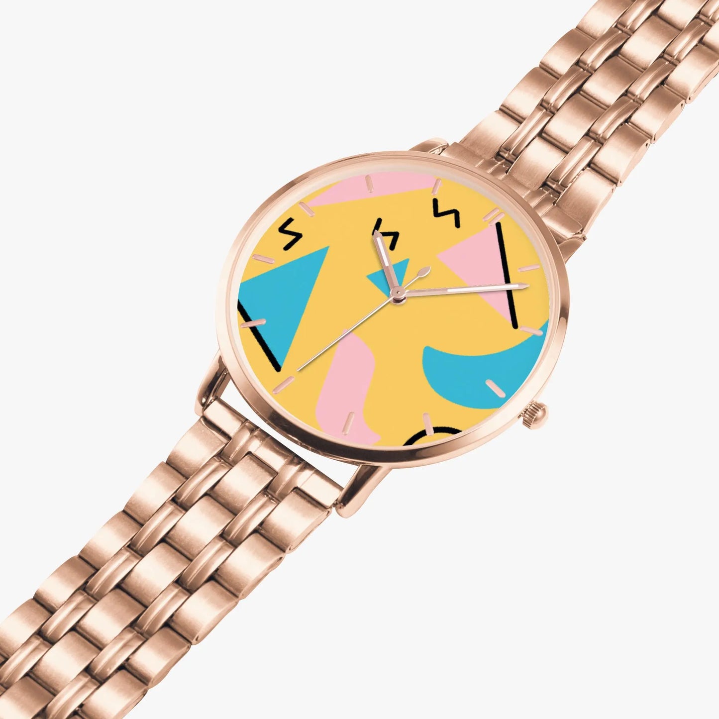 Stainless Steel Pop Art Design Face Watch 42 mm