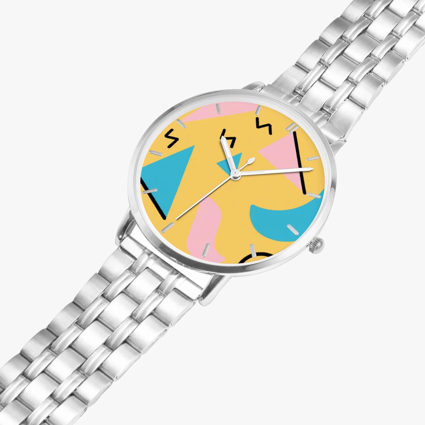 Stainless Steel Pop Art Design Face Watch 42 mm