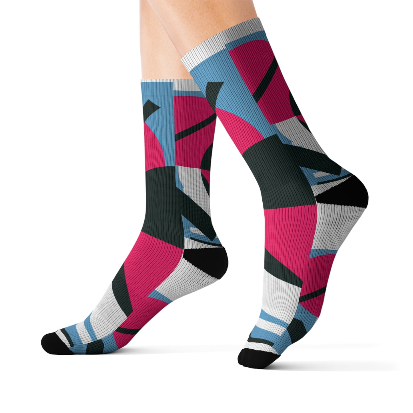 Classic Argyle Geometry Sock: Blue