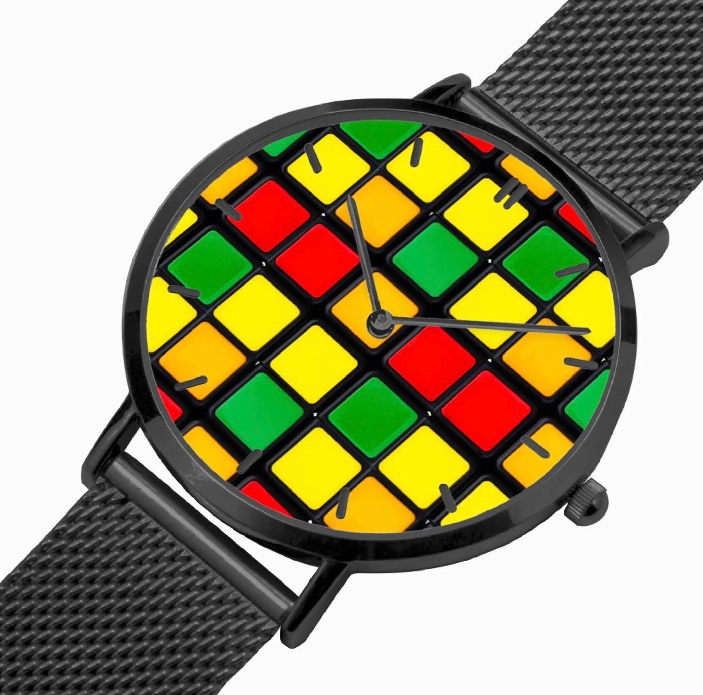 Stainless Steel Rubik’s Cube Watch