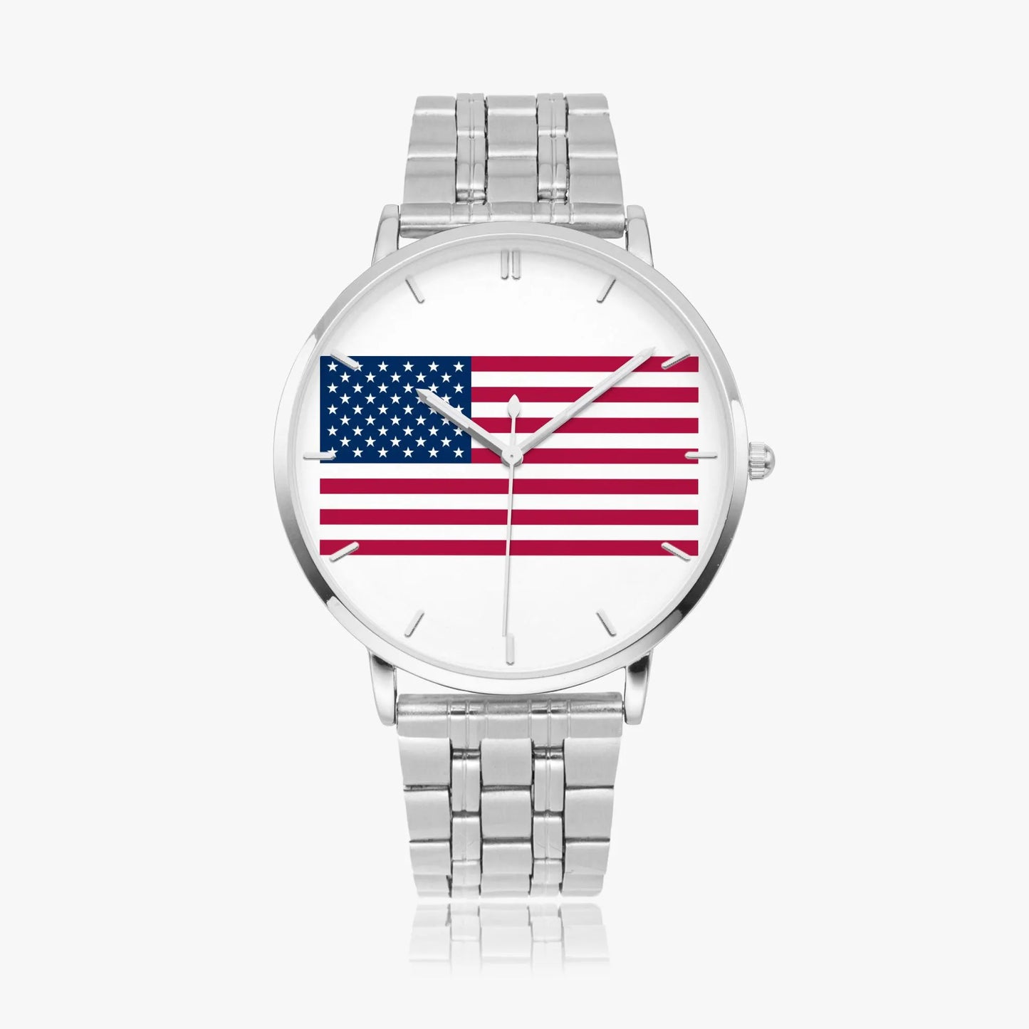 Stainless Steel American Flag Watch 42 mm