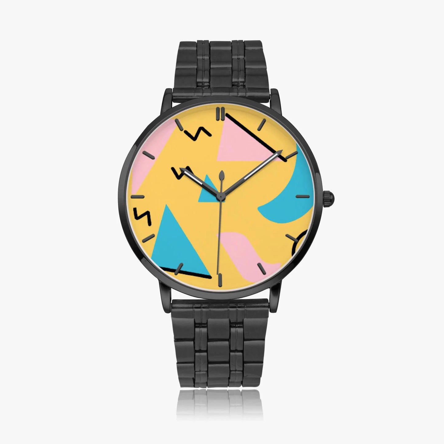 Stainless Steel Pop Art Design Face Watch 42 mm