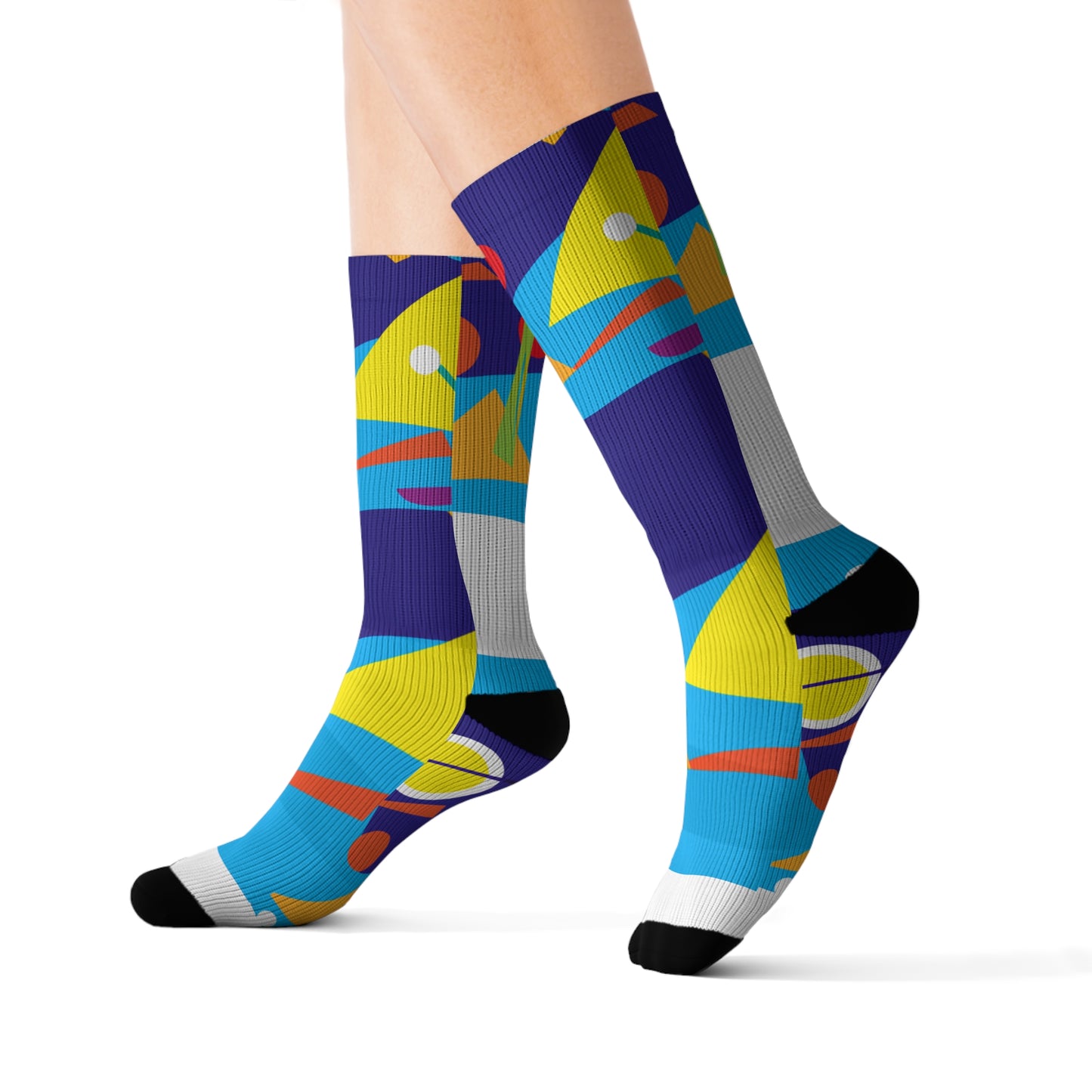 Classic Argyle Geometry Socks: Multicolored