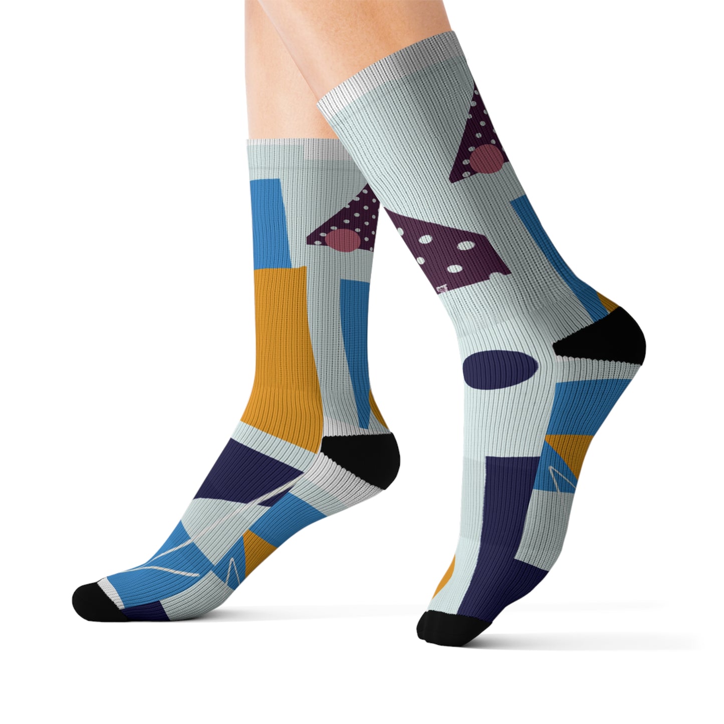 Classic Argyle Geometry Socks: Light Blue