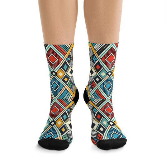 Argyle Geometric Novelty Crew socks, Compression socks, crazy socks, compression socks, gift for him