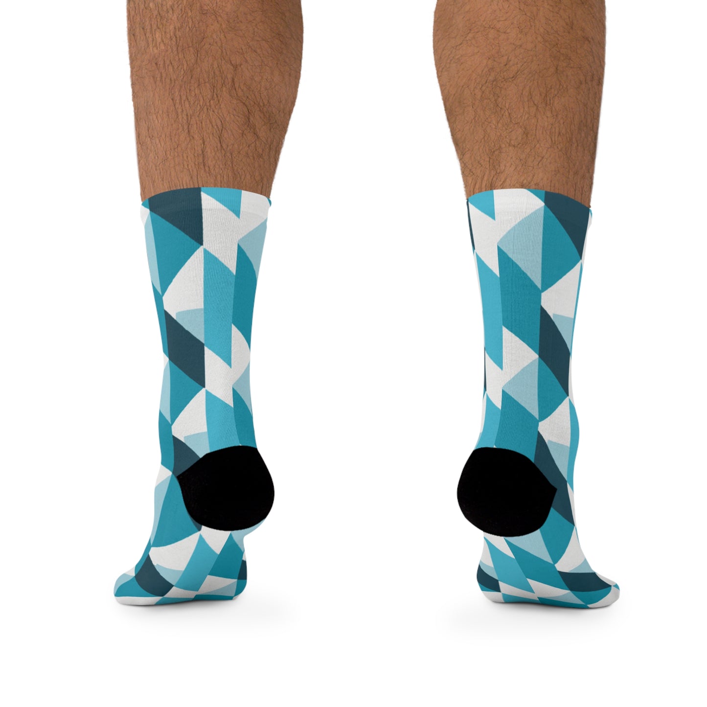 Geometric Argyle Blue Socks