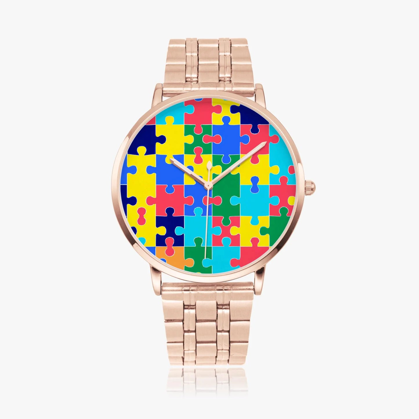 Stainless Steel Puzzle Piece Watch 42 mm