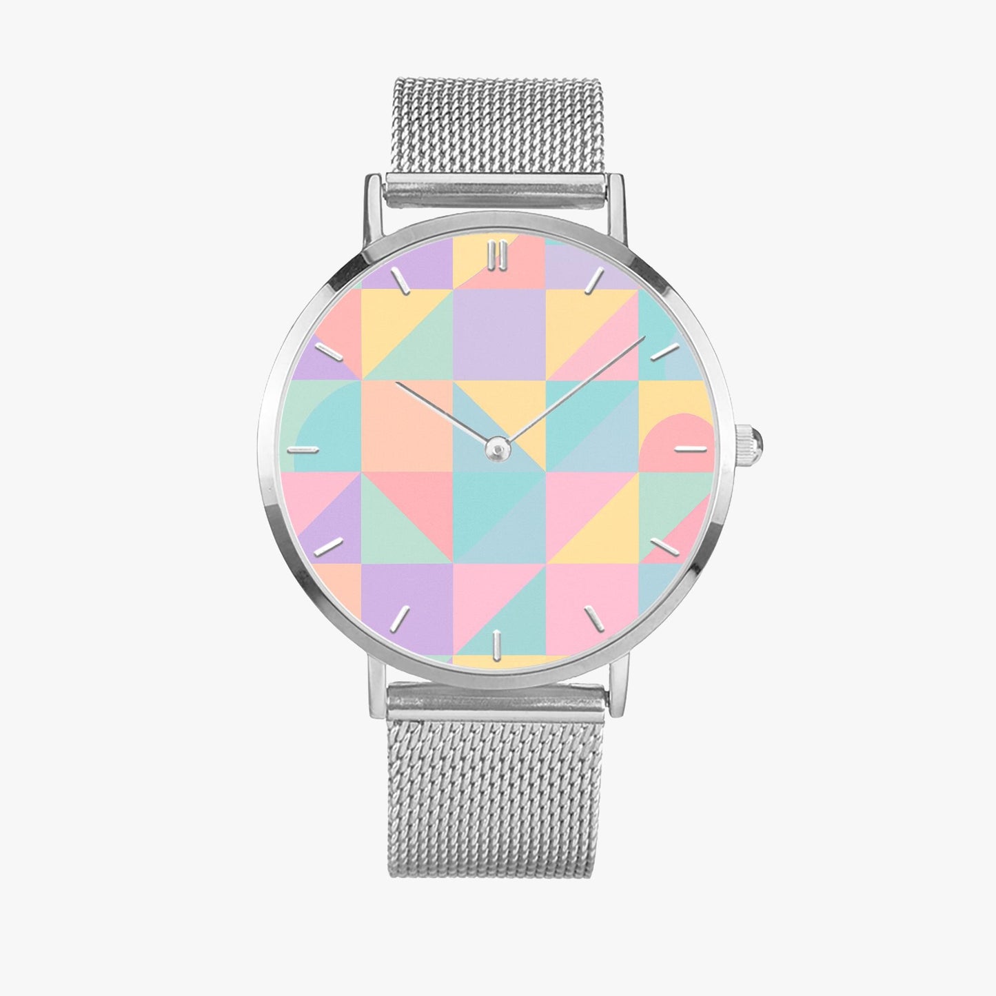 Stainless Steel Pastel Geometric Watch