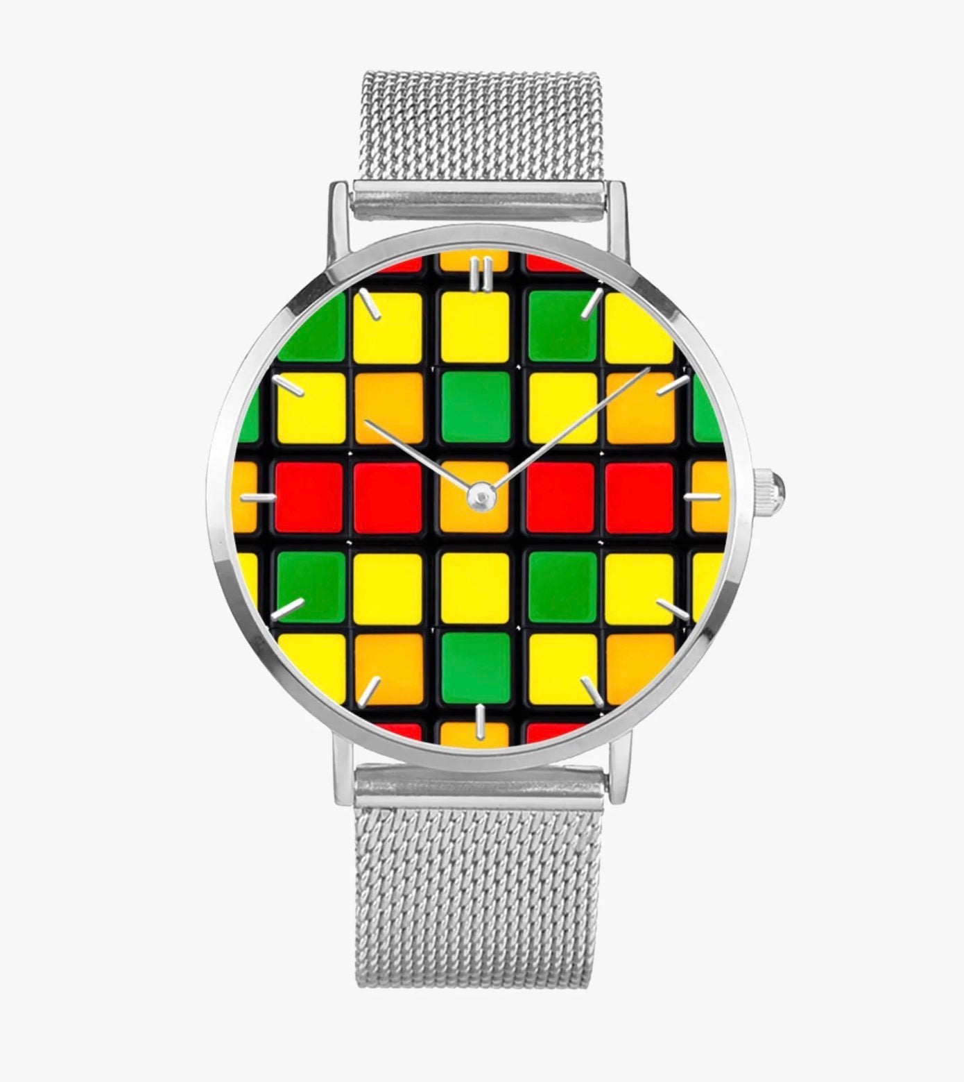 Stainless Steel Rubik’s Cube Watch