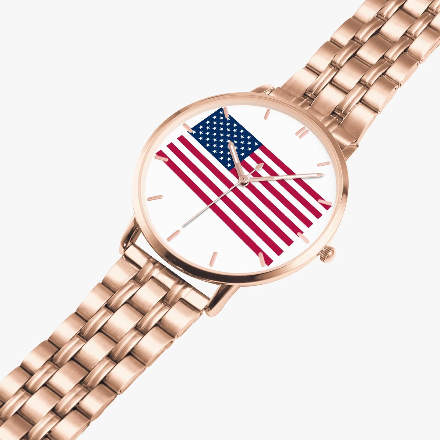 Stainless Steel American Flag Watch 42 mm