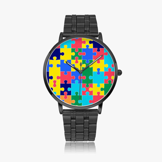 Stainless Steel Puzzle Piece Watch 42 mm