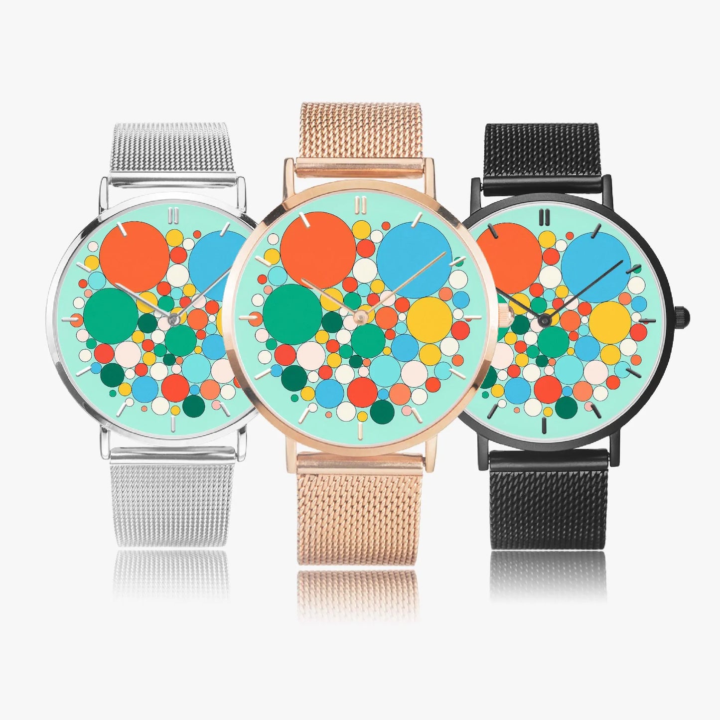 Stainless Steel Bubble Design Watch