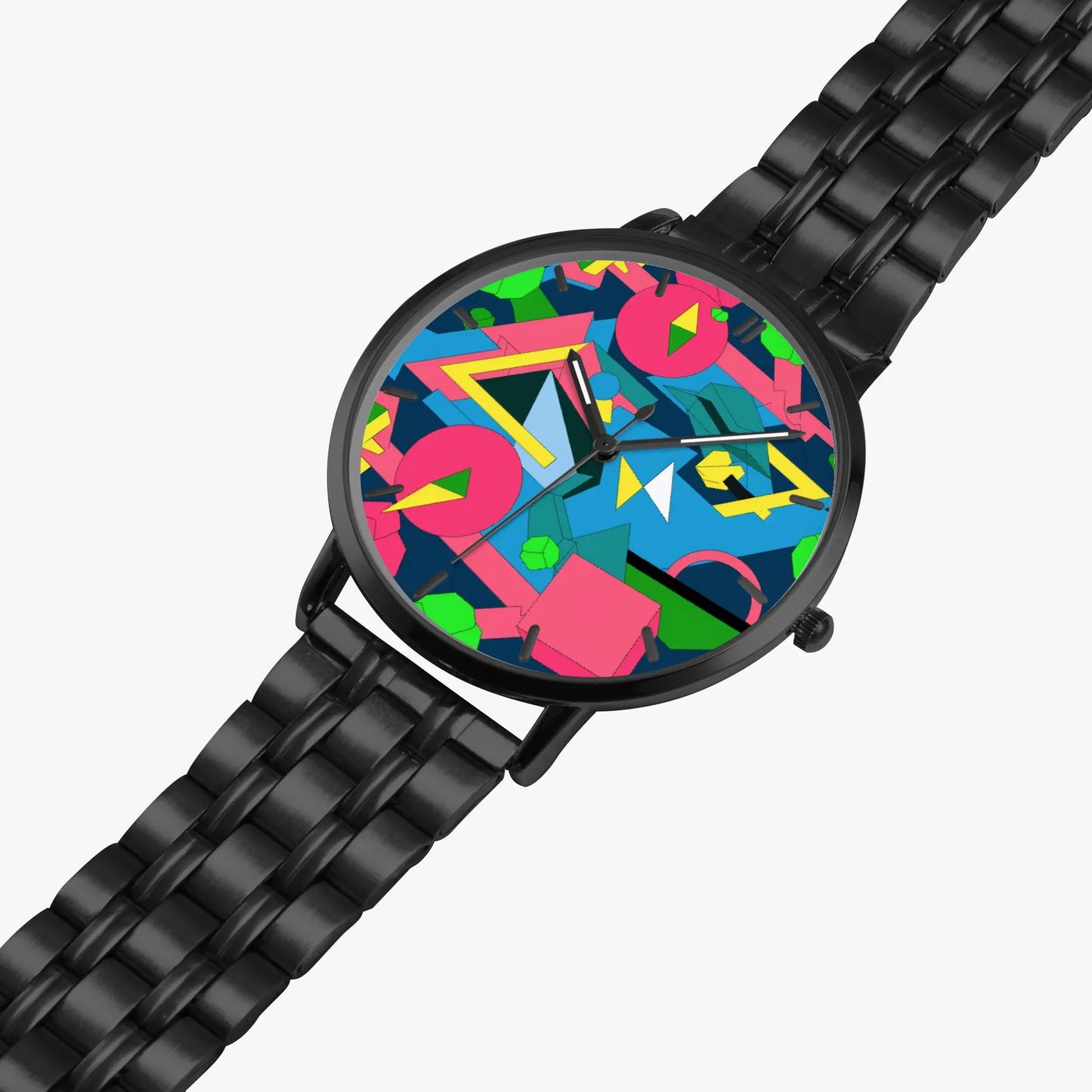 Stainless Steel Geometric Pop Design Watch 42 mm