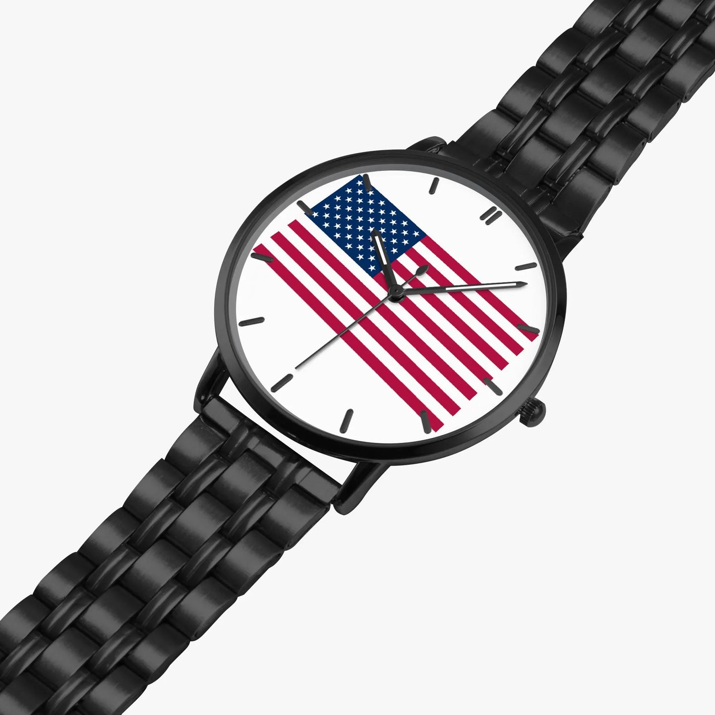 Stainless Steel American Flag Watch 42 mm