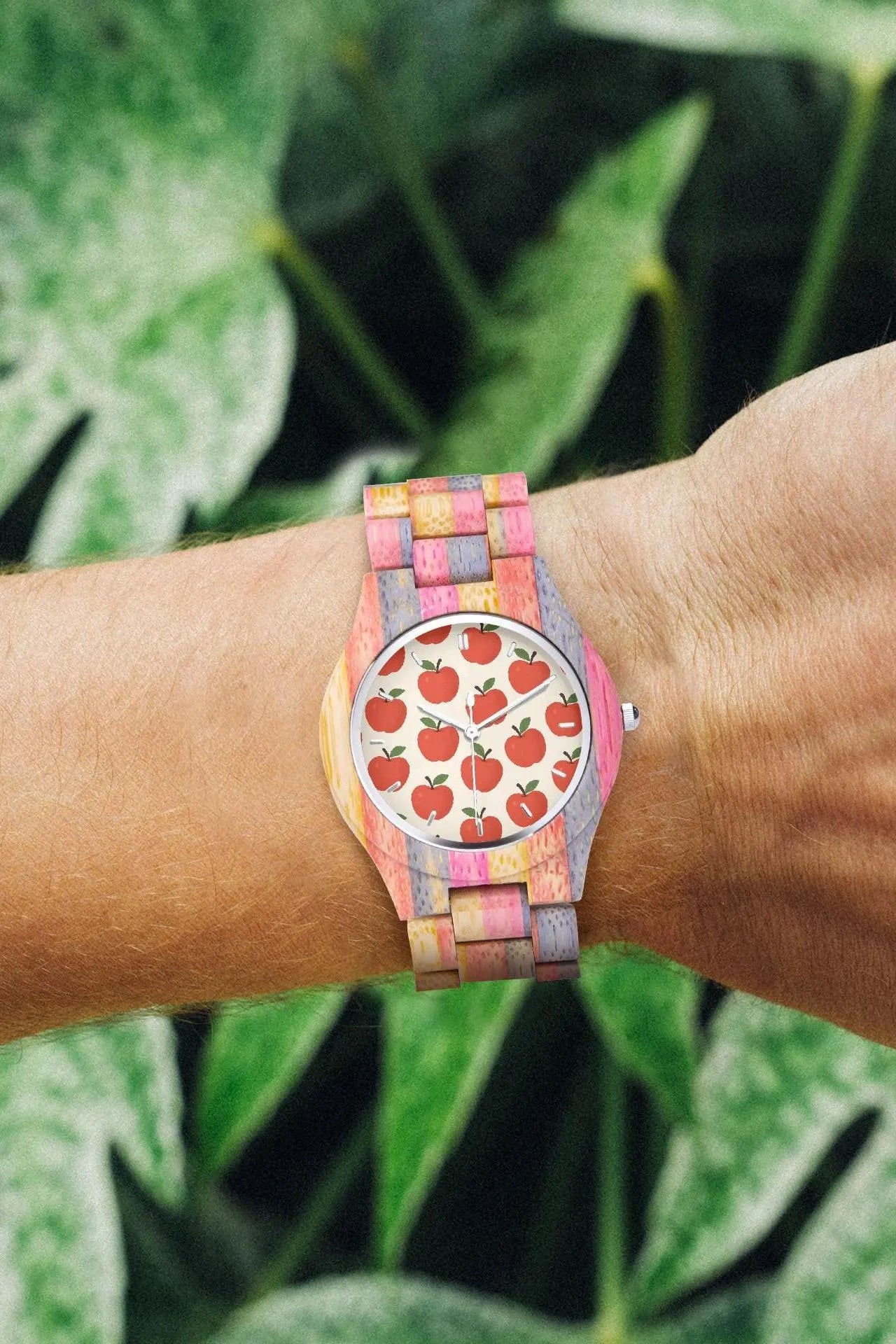 Wooden Apple Face Watch 45 mm