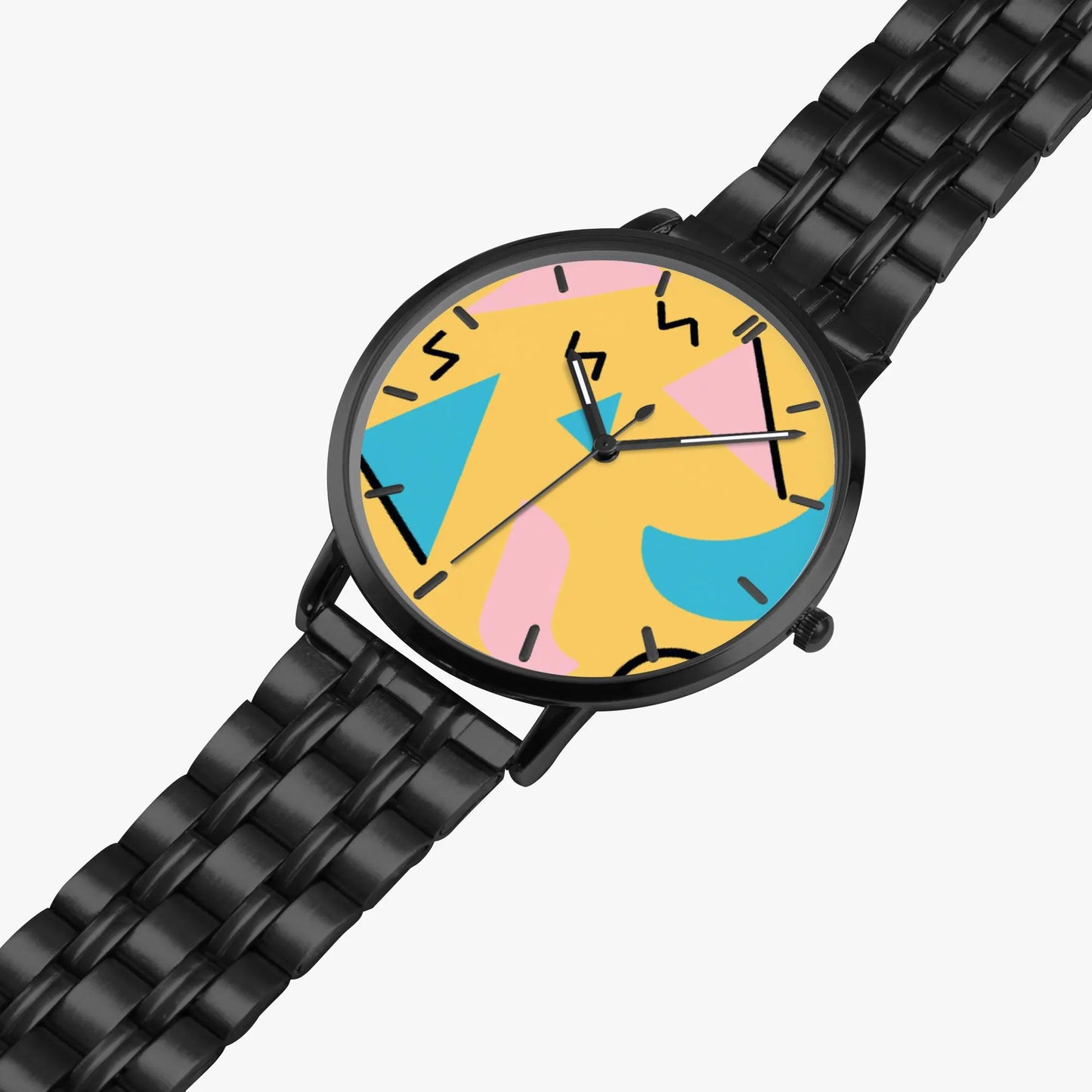 Stainless Steel Pop Art Design Face Watch 42 mm